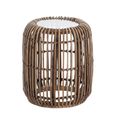 Side Table - Round - Natural - Rattan and Glass