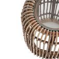 Side Table - Round - Natural - Rattan and Glass