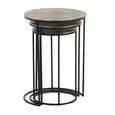 Nest of Tables - Round - 3 Tier - Black and Grey - Aluminium