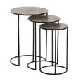 Nest of Tables - Round - 3 Tier - Black and Grey - Aluminium