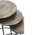 Nest of Tables - Round - 3 Tier - Black and Grey - Aluminium