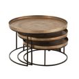 Nest of Tables - Round - 3 Tier - Rust - Aluminium