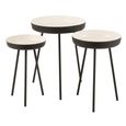 Side Table - Round - 3 Tier - Tripod Leg - White and Black - Metal