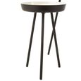 Side Table - Round - 3 Tier - Tripod Leg - White and Black - Metal