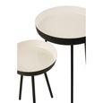 Side Table - Round - 3 Tier - Tripod Leg - White and Black - Metal