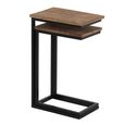 Side Table - 2 Tier - Natural and Black - Wood and Metal