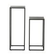 Side Table - Square - 2 Tier - Black - Metal