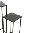 Side Table - Square - 2 Tier - Black - Metal
