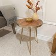 Almora Side Table - Small Round - Acacia Wood and Metal