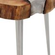 Almora Side Table - Log - Acacia Wood and Metal
