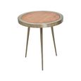 Almora Side Table - Round - Acacia Wood and Metal