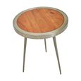 Almora Side Table - Round - Acacia Wood and Metal