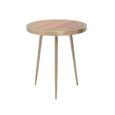 Almora Side Table - Small Round - Acacia Wood and Metal
