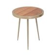 Almora Side Table - Small Round - Acacia Wood and Metal