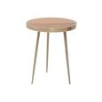 Almora Side Table - Small Round - Acacia Wood and Metal
