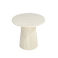 Patrice Fluted Side Table - Round - Off White - Mango Wood
