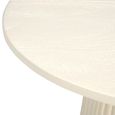 Patrice Fluted Side Table - Round - Off White - Mango Wood