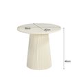 Patrice Fluted Side Table - Round - Off White - Mango Wood