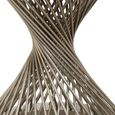 Anzio Side Table - Round - Black Glass with Chrome Hourglass Base