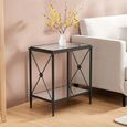 Axis Side Table - Clear Glass with Black Metal