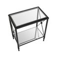 Axis Side Table - Clear Glass with Black Metal