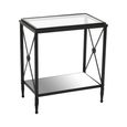 Axis Side Table - Clear Glass with Black Metal