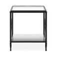 Axis Side Table - Clear Glass with Black Metal