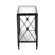 Axis Side Table - Clear Glass with Black Metal