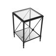 Axis Side Table - Square - Clear Glass with Black Metal