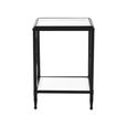 Axis Side Table - Square - Clear Glass with Black Metal