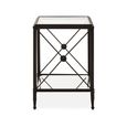 Axis Side Table - Square - Clear Glass with Black Metal