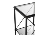 Axis Side Table - Square - Clear Glass with Black Metal