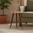 Boho Side Table - Copper Carved - Round