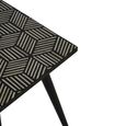 Boho Side Table - Black Bone Inlay - Square