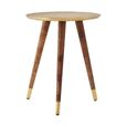 Boho Side Table - Carved Gold - Round
