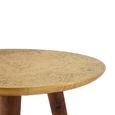 Boho Side Table - Carved Gold - Round