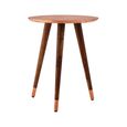 Boho Side Table - Copper Carved - Round