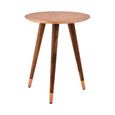 Boho Side Table - Copper Carved - Round