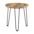 Boho Side Table - Small Round with Hairpin Legs - Mango Wood