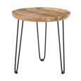 Boho Side Table - Small Round with Hairpin Legs - Mango Wood