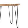 Boho Side Table - Small Round with Hairpin Legs - Mango Wood