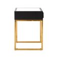 Cardoba Side Table - 1 Drawer - Faux Shagreen with Gold Legs