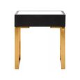 Cardoba Side Table - 1 Drawer - Faux Shagreen with Gold Legs