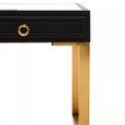 Cardoba Side Table - 1 Drawer - Faux Shagreen with Gold Legs