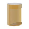 Carlox Side Table - Small - Round - White Marble Effect with Gold Metal
