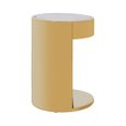 Carlox Side Table - Small - Round - White Marble Effect with Gold Metal