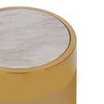 Carlox Side Table - Small - Round - White Marble Effect with Gold Metal