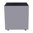 Carlox Side Table - Square - Black Glass and Chrome