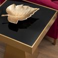 Carlox Side Table - Square - Black Glass with Gold Frame