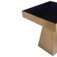 Carlox Side Table - Square - Black Glass with Gold Frame
